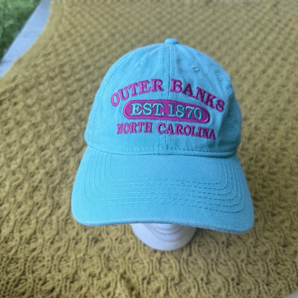 OBX Outer Banks North Carolina NC Womens Baseball Hat Cap Aqua Blue Pink Beach